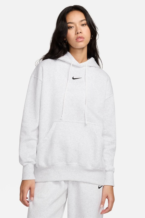 Nike, Hanorac supradimensionat cu buzunar kangaroo Phoenix, Gri deschis melange