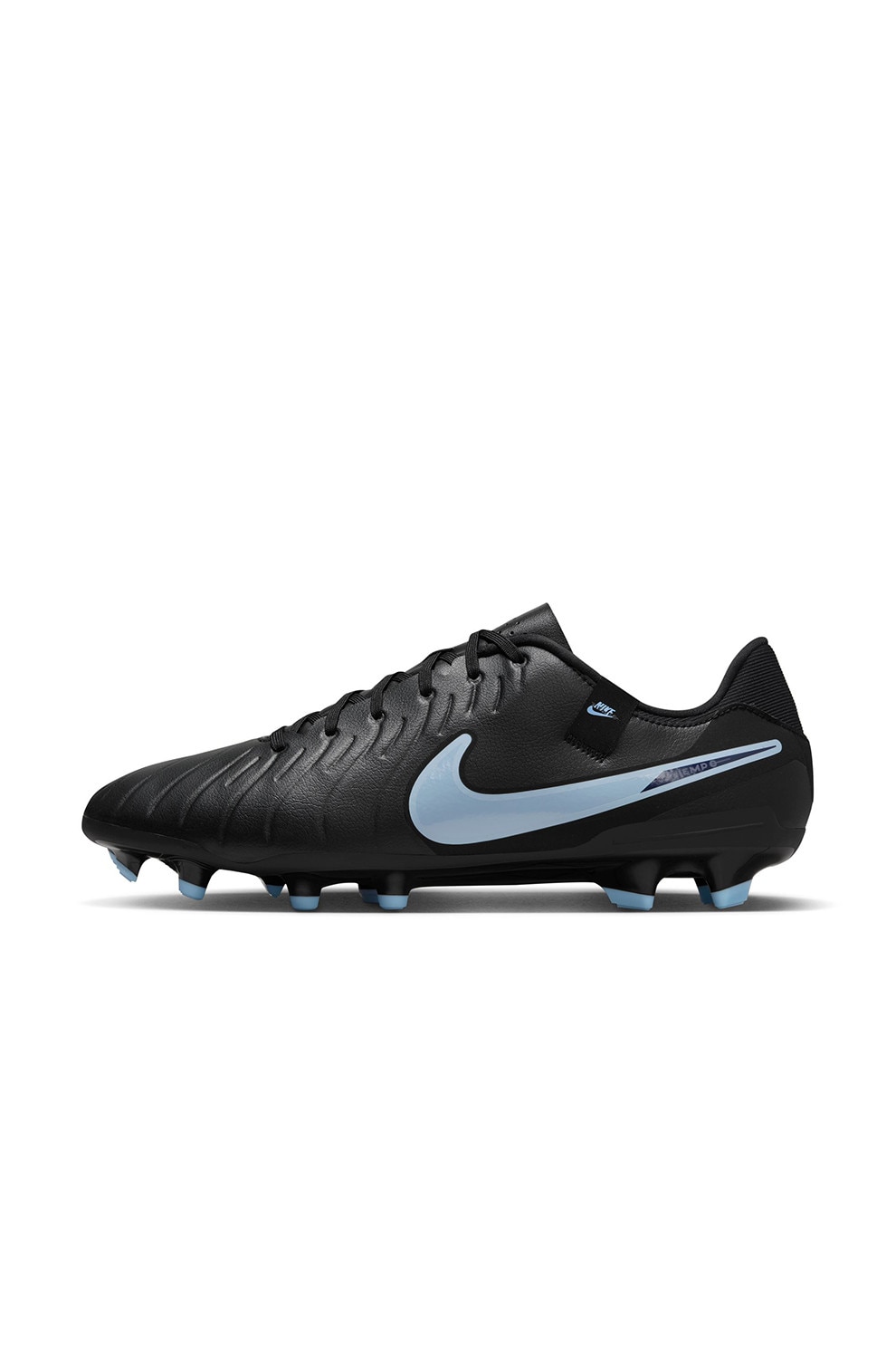 Nike, Pantofi Legend 10 Academy din piele ecologica pentru fotbal, Albastru pastel, Negru, 10