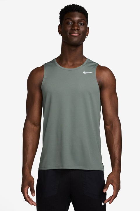 Nike, Top cu tehnologie Dri-Fit pentru alergare Miler, Verde sparanghel