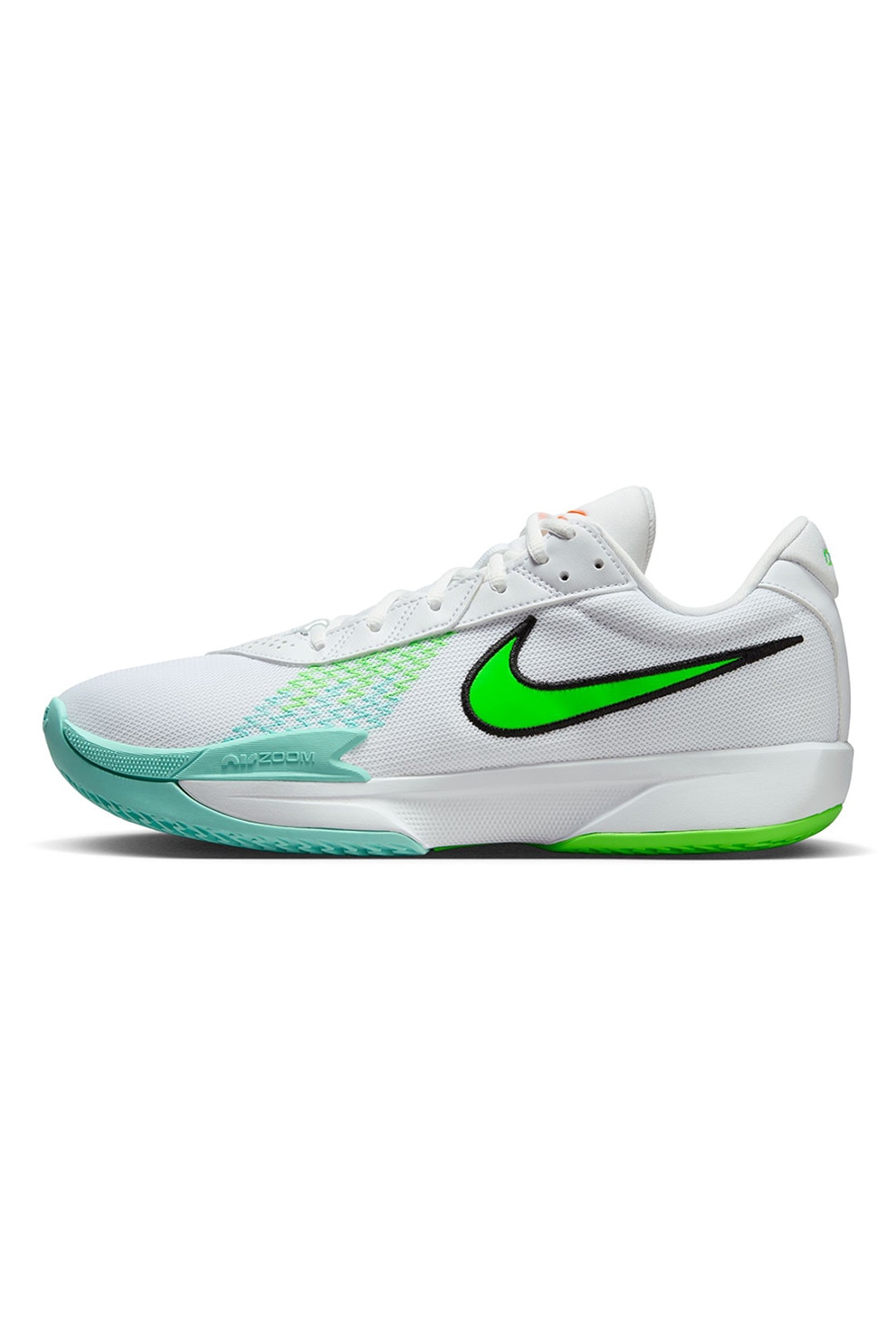 Nike, Pantofi Air Zoom G.T. Cut Academy cu logo, pentru baschet, Alb, Verde lime, 8