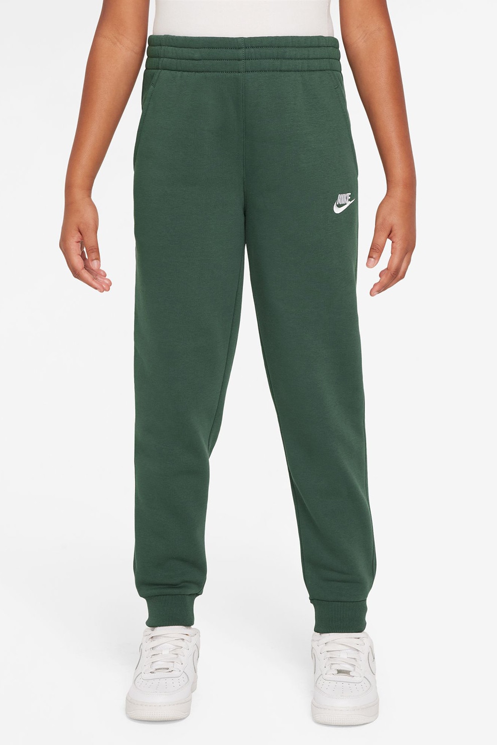 Nike, Pantaloni de trening cu buzunare oblice Sportswear Club, Verde feriga, 137-147 CM