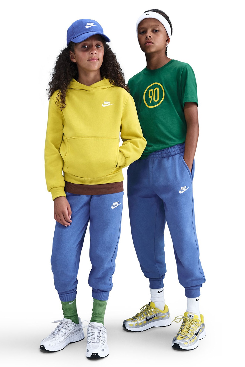 Nike, Pantaloni de trening cu buzunare oblice Sportswear Club, Albastru royal, 137-147 CM