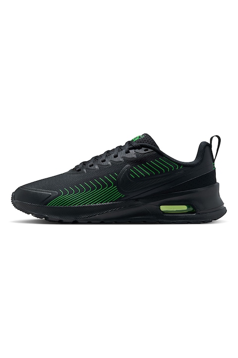 Nike, Спортни обувки Air Max Nuaxis, Черен, Лайм зелено, 11.5