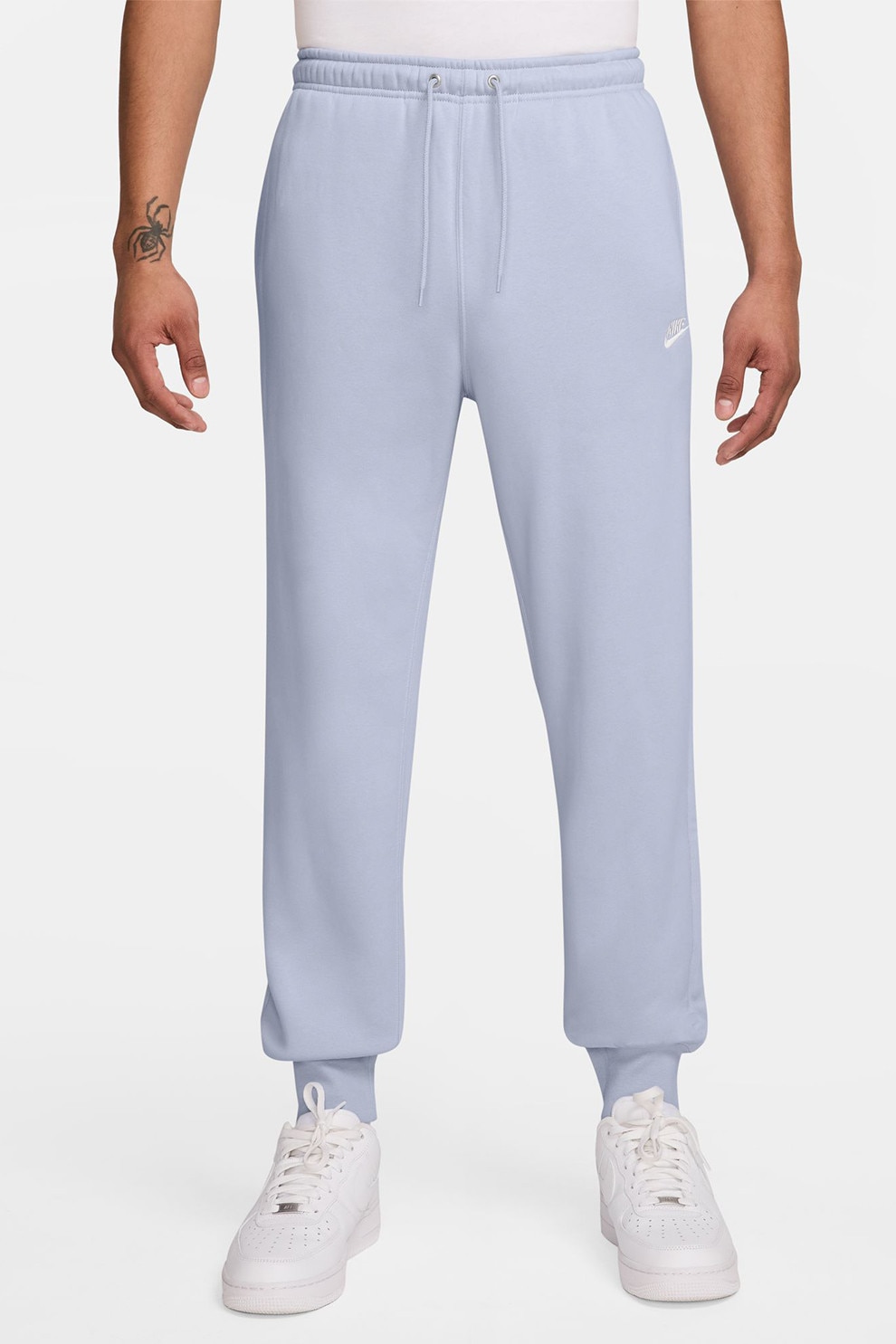 Nike, Pantaloni de trening cu logo si snur de ajustare, Albastru glaciar, 2XL