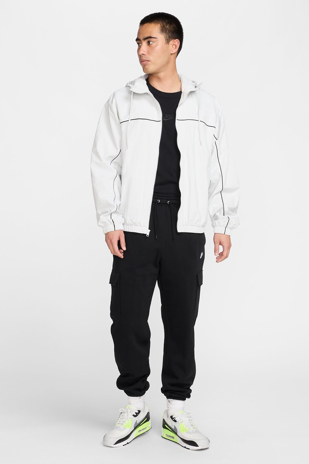 Nike, Pantaloni de trening cargo cu snur, Negru, S