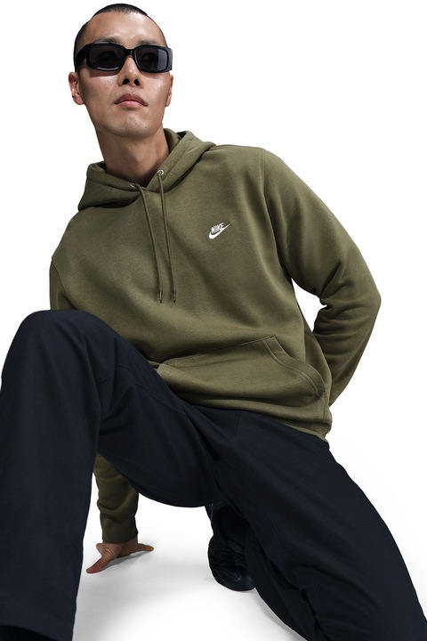 Nike, Худи Club с джоб кенгуру, Маслинено зелено