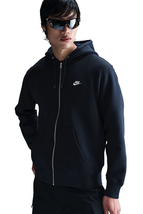 Nike, Худи Club с цип и лого, Ултрамарин синьо