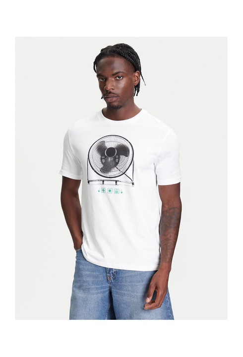 Tricou barbati United Colors Of Benetton, 3BL0U10AG, Bumbac organic, 46794, Alb