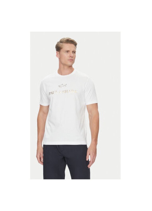 Tricou barbati Paul Shark, C0P1239, Bumbac, Alb, Alb