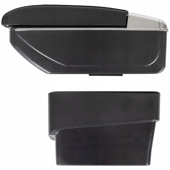 Cotiera auto ESKA pentru SKODA OCTAVIA 3, kit montare, neagră, cu depozitare dublă și suport pentru pahare