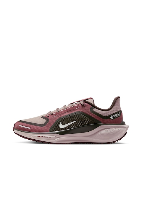 Nike, Pantofi din material textil, pentru alergare Air Zoom Pegasus GTX, Visiniu/Verde inchis/Roz prafuit