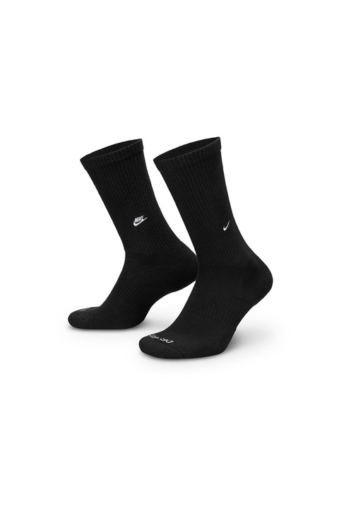 Nike, Дълги чорапи с лого, 2 чифта, Бял/Черен