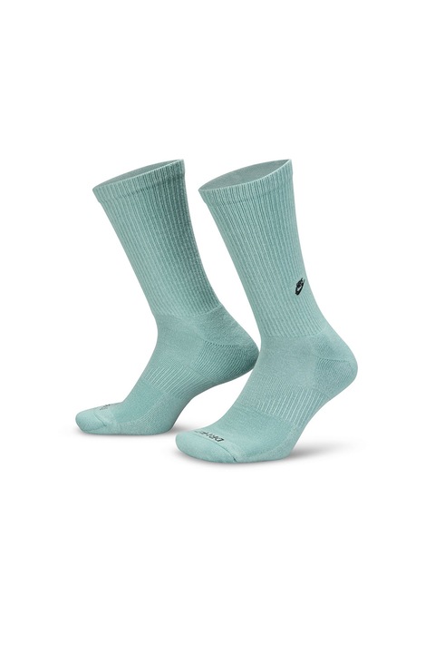 Nike, Дълги чорапи с лого, 2 чифта, Черен/Аквамарин син