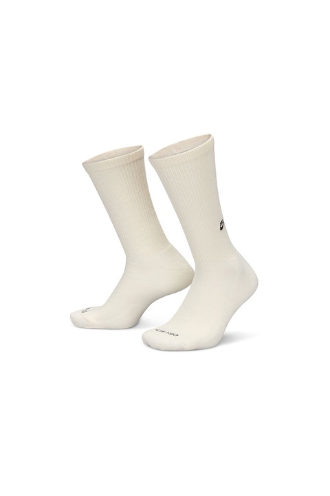 Nike, Дълги чорапи с лого, 2 чифта, Крем