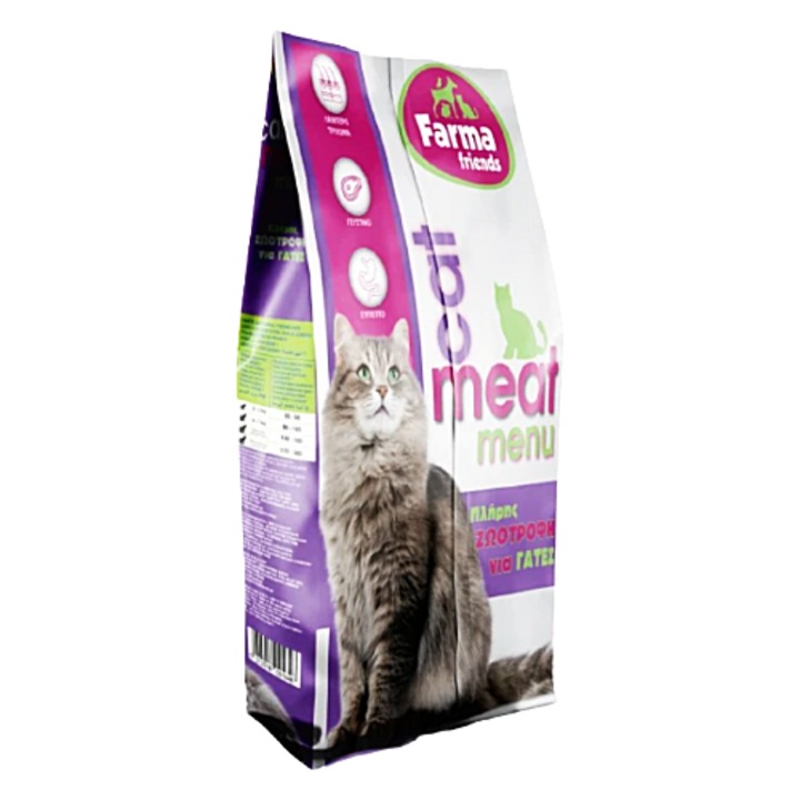 Hrana pisica, Uscata cu carne de pui, Farma Cat Menu Mix, 10 kg
