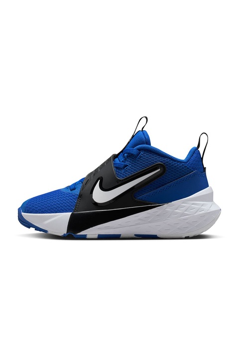 Nike, Pantofi wedge Team Hustle D 12, pentru baschet, Negru/Albastru royal/Alb optic