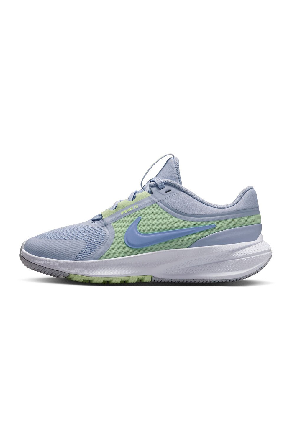 Nike, Pantofi wedge Star Runner 5, pentru alergare, Gri deschis, Verde lime, 38 EU