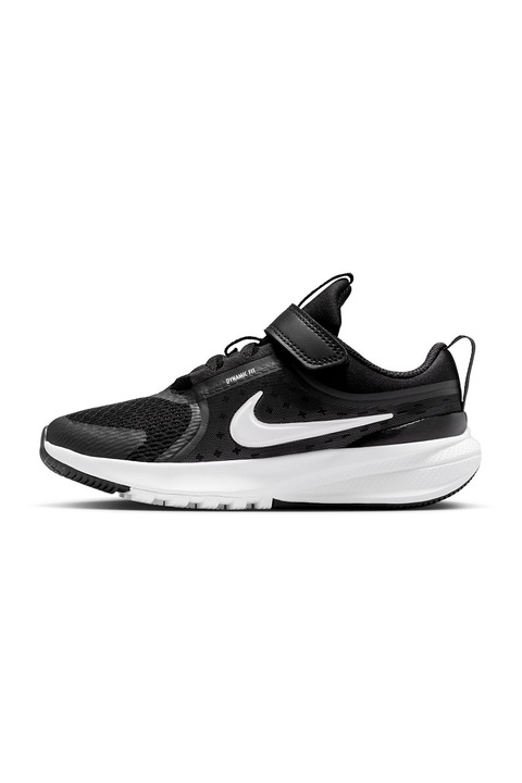 Nike, Pantofi wedge Star Runner 5 cu velcro, pentru alergare, Alb, Negru, Gri deschis, 28 EU