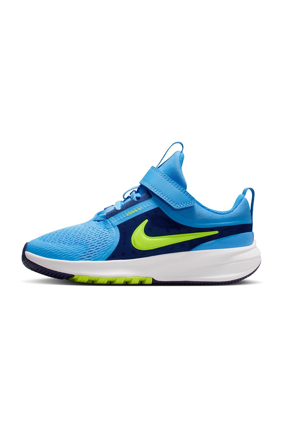 Nike, Pantofi wedge Star Runner 5 cu velcro, pentru alergare, Verde lime, Albastru deschis, Bleumarin, 28 EU