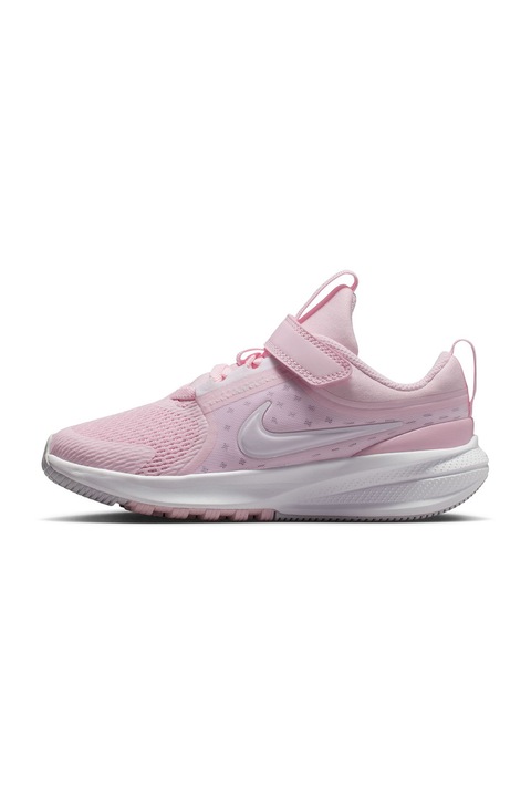 Nike, Pantofi wedge Star Runner 5 cu velcro, pentru alergare, Alb murdar, Roz pal, 28 EU