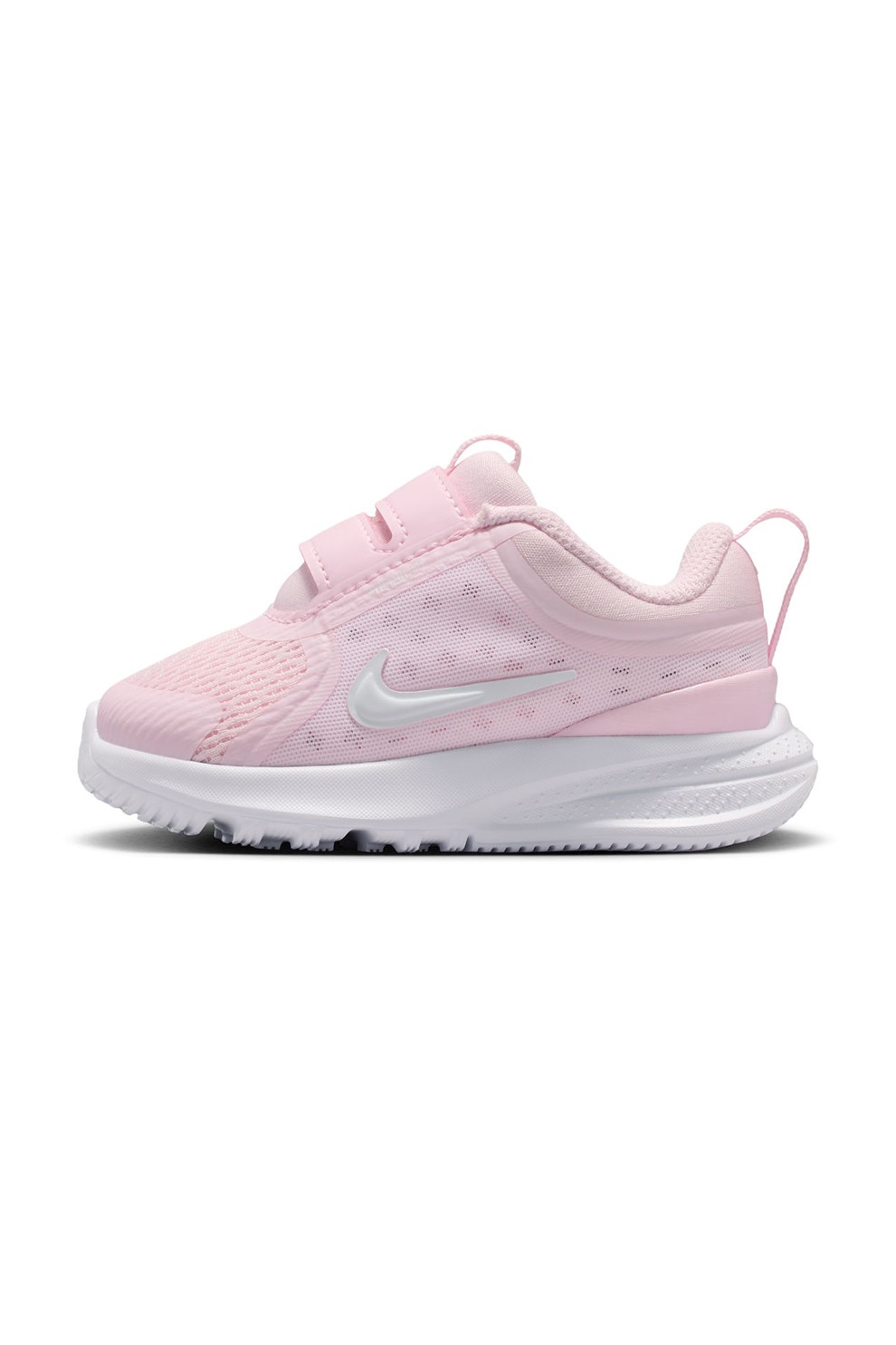 Nike, Pantofi Star Runner 5 din material textil cu velcro, pentru alergare, Alb, Roz pal, 25 EU
