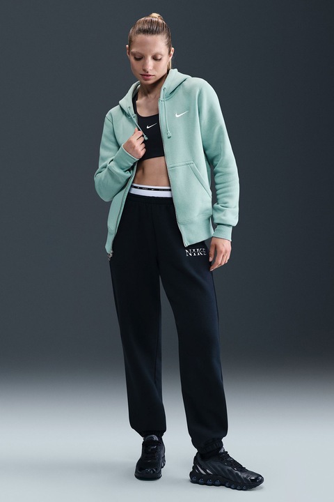 Nike, Kapucnis cipzáros pulóver logóval, Perzsazöld