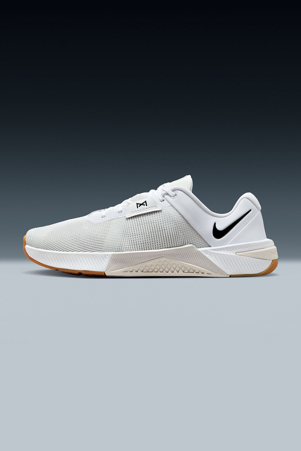 Nike, Pantofi sport Metcon 10 din piele ecologica cu logo, Negru, Alb murdar, 9.5