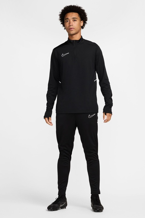Nike, Pantaloni slim-fit cu logo, pentru fotbal, Negru/Alb murdar