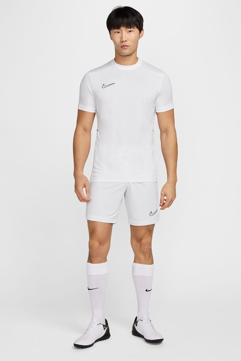 Nike, Tricou slim-fit pentru fotbal, Negru stins/Alb optic