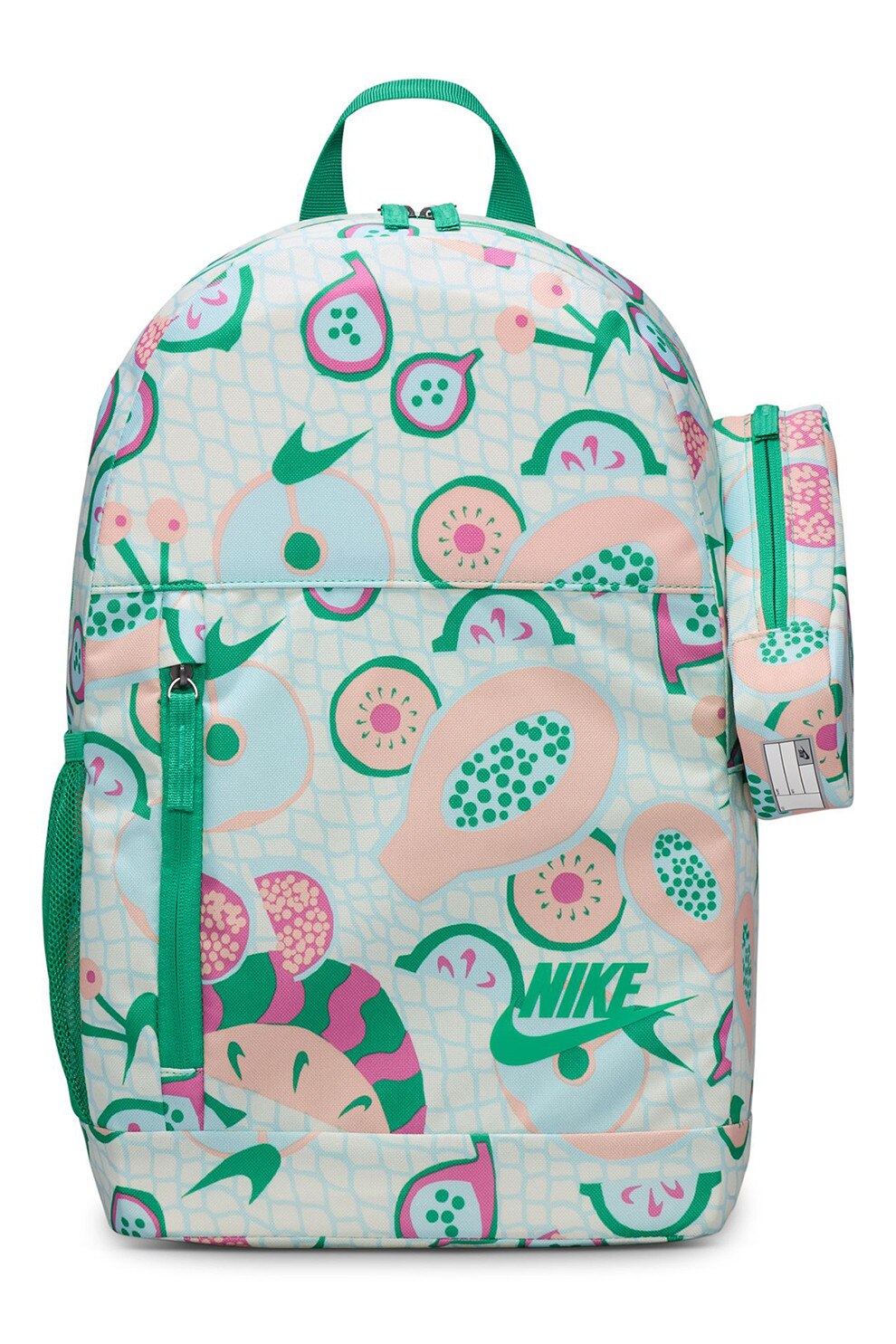 Nike, Rucsac cu penar detasabil si model, Verde, Verde deschis, Roz