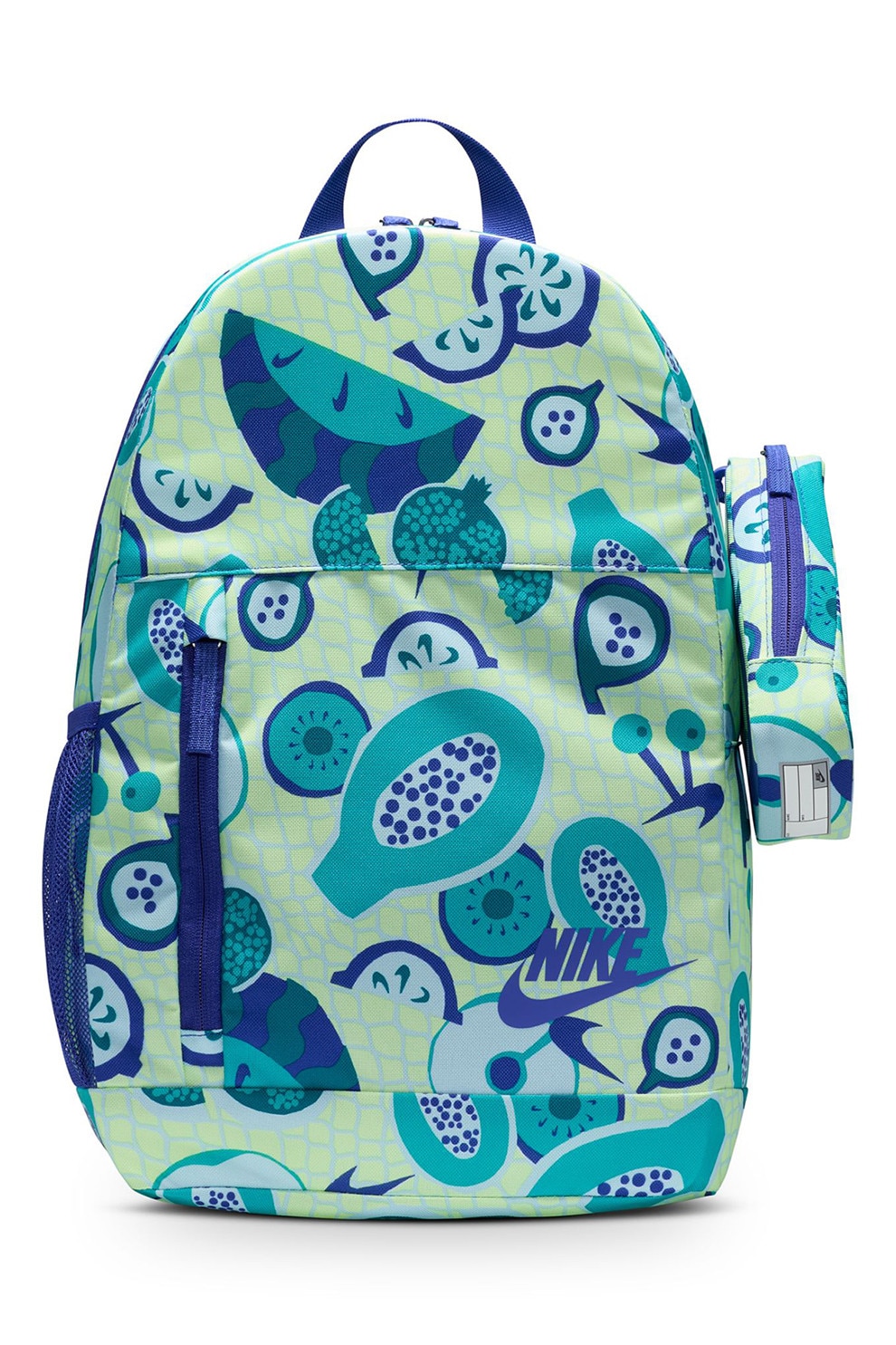 Nike, Rucsac cu penar detasabil si model, Verde, Albastru