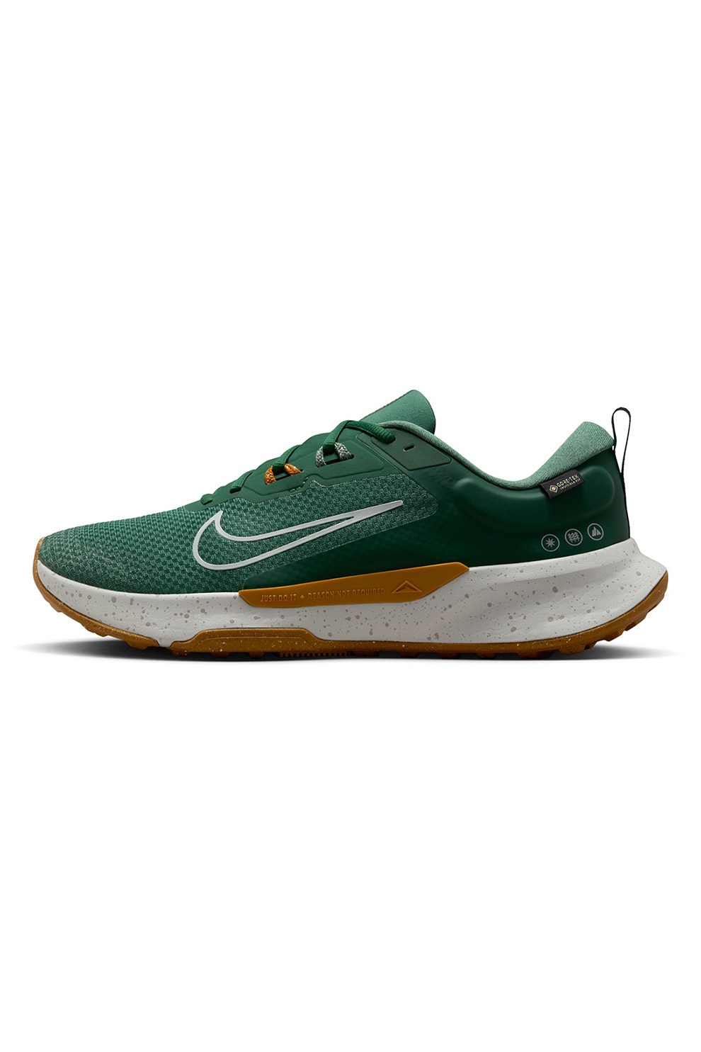Nike, Pantofi Juniper Trail 2 cu detalii reflectorizante, pentru alergare, Alb, Verde feriga, 9.5