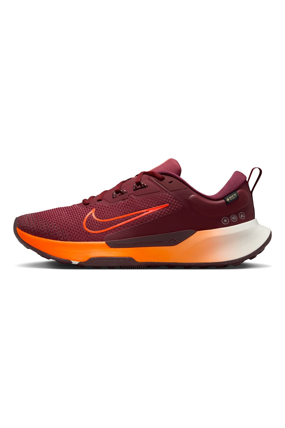 Nike, Pantofi Juniper Trail 2 cu detalii reflectorizante, pentru alergare, Alb, Visiniu, Portocaliu, 9.5