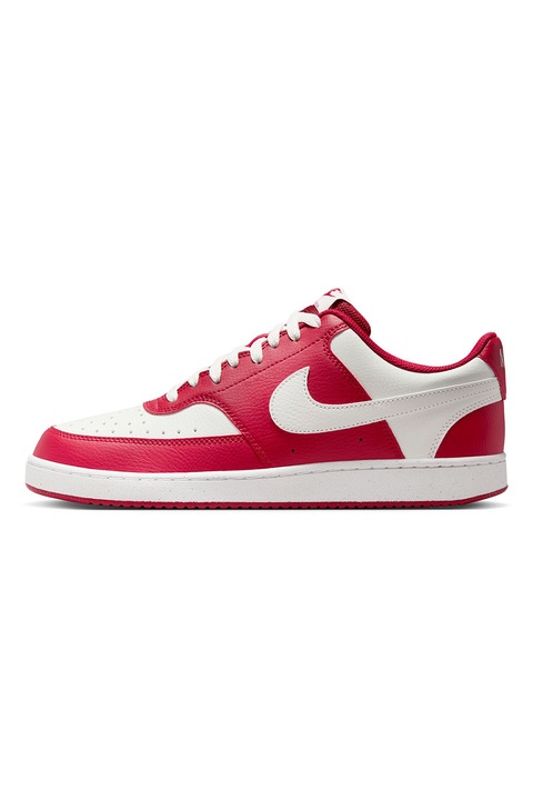 Nike, Pantofi sport Court Vision de piele ecologica, Alb, Coral, 12