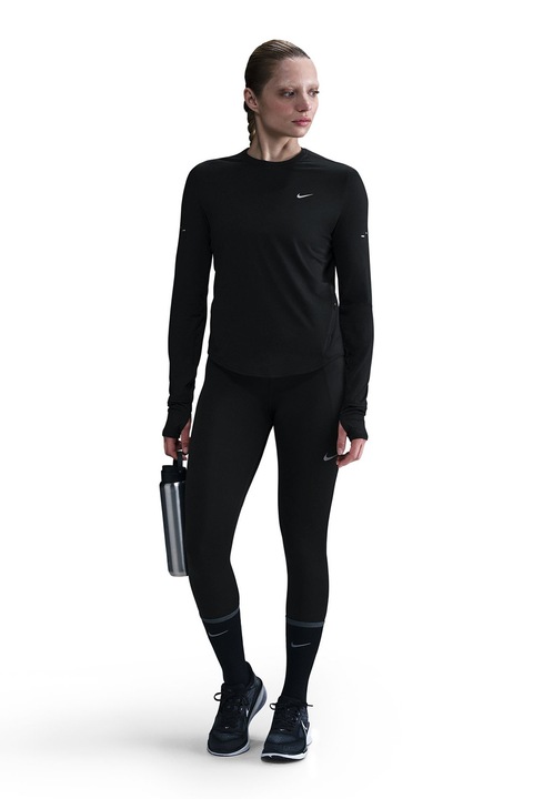 Nike, Bluza cu tehnologie Dri-Fit, pentru alergare, Negru