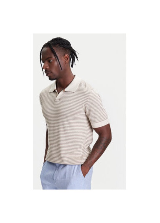 Tricou polo barbati United Colors Of Benetton, 1094K301J, Bumbac, Bej, Bej