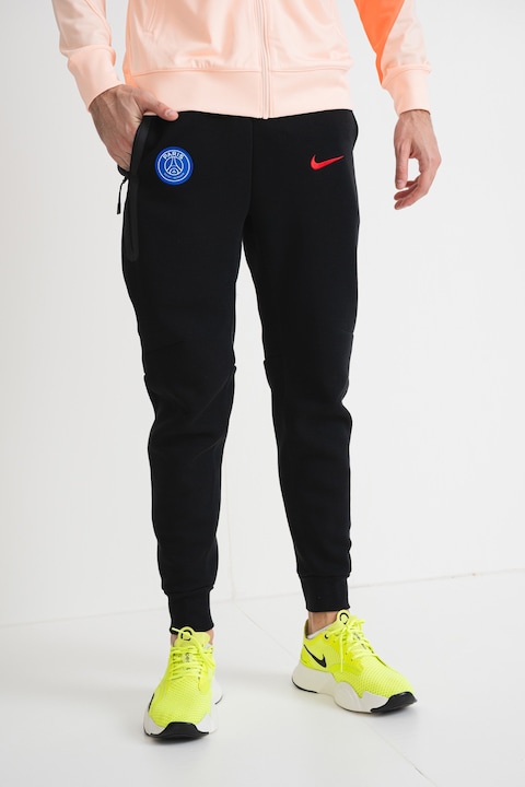 Nike, Pantaloni de trening cu buzunare laterale, pentru fotbal PSG, Rosu/Negru