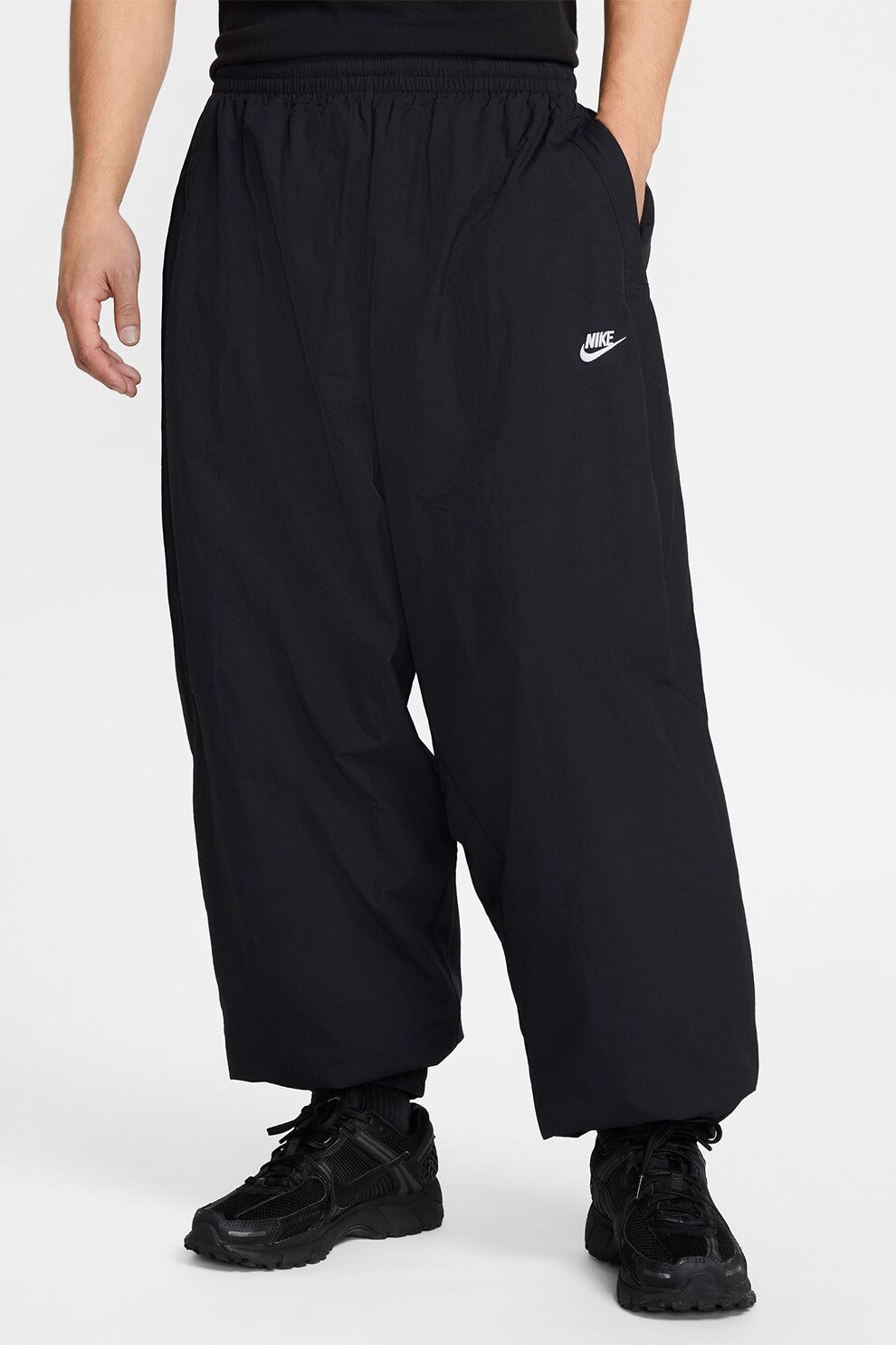 Nike, Pantaloni lejeri Club, Alb, Negru, L