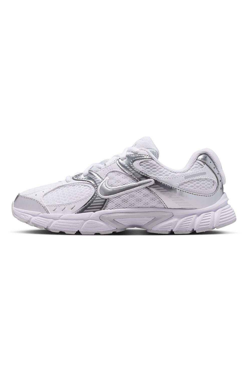 Nike, Pantofi sport V5 RNR din plasa, Alb fildes, Alb optic, 37.5