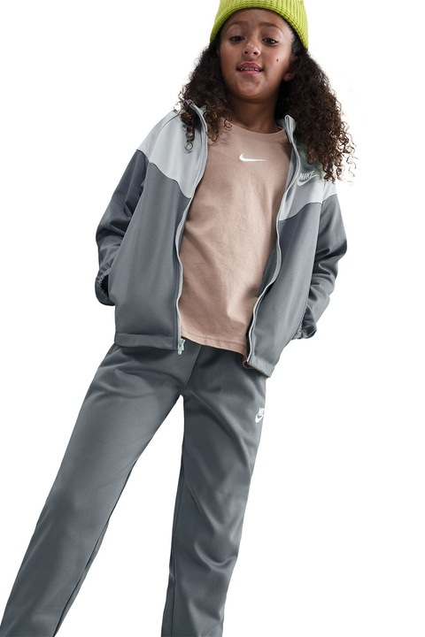Nike, Спортен екип с еластична талия, Бял/Сив/Светло сив