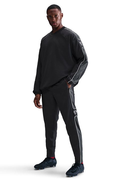 Nike, Pantaloni cu buzunare laterale, pentru fotbal, Negru/Gri inchis