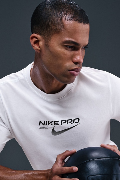 Nike, Tricou cu tehnologie Dri-FIT, pentru antrenament, Alb