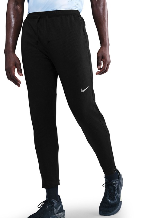 Nike, Pantaloni cu tehnologie Dri-FIT pentru alergare Stride, Negru/Argintiu