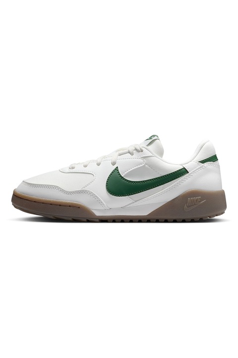 Nike, Pantofi sport din material textil cu garnituri de piele ecologica, Alb/Verde inchis