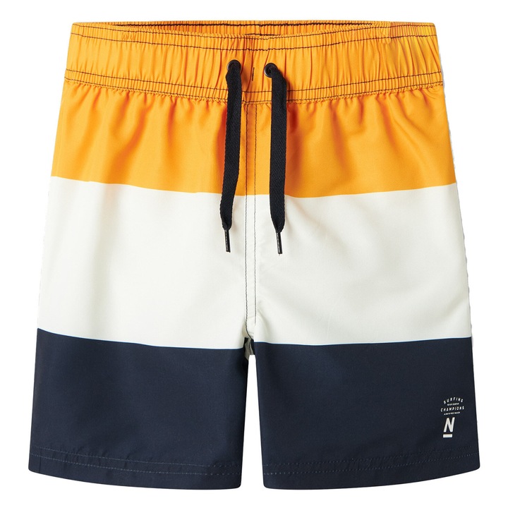 Pantaloni scurti de baie baieti Name It, 13239871, Poliester reciclat, Multicolor, Multicolor