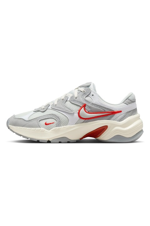 Nike, Sneaker nyersbőr betétekkel, Piros/Világosszürke