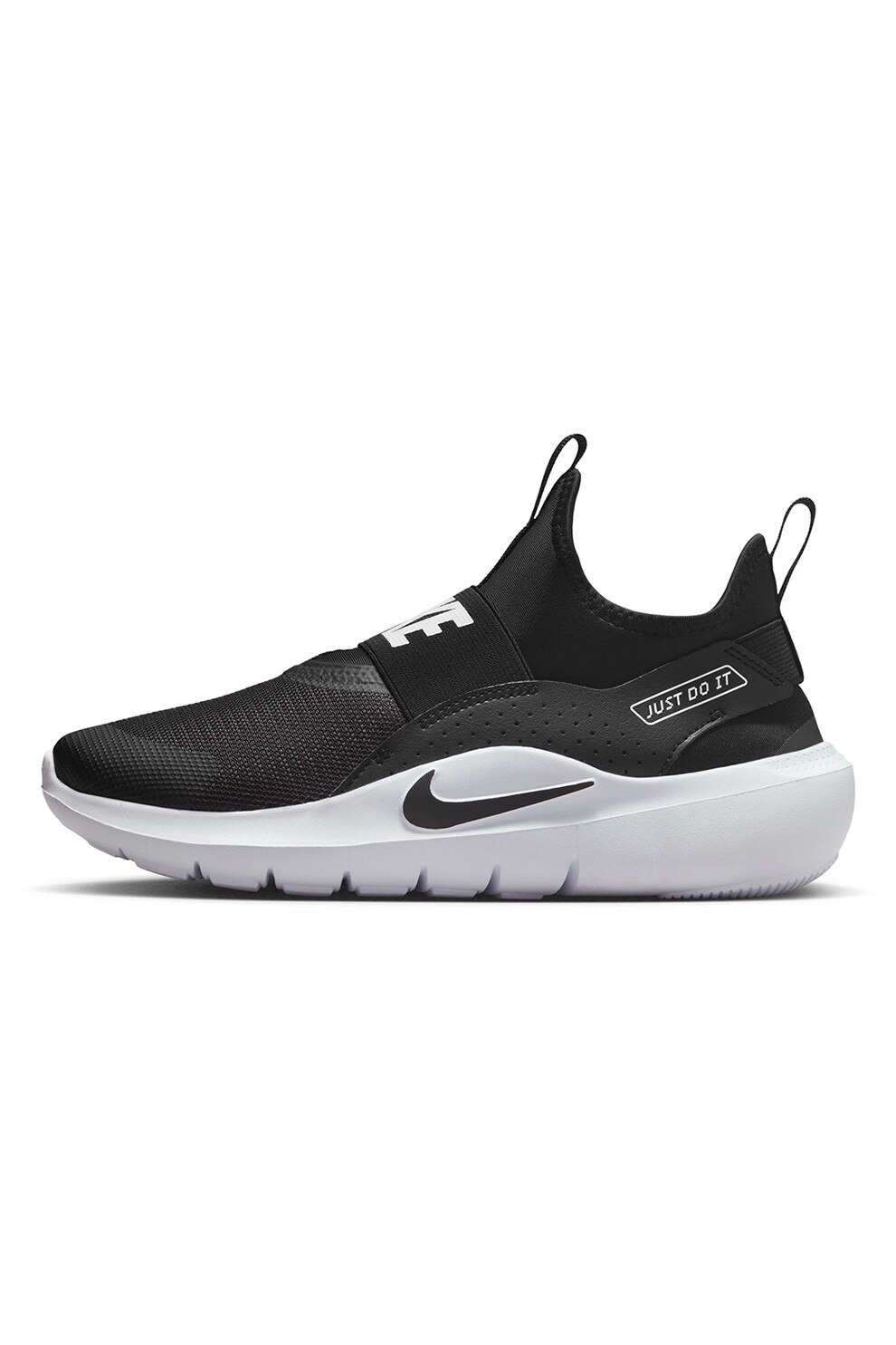 Nike, Pantofi slip-on Flex Runner 4 pentru alergare, Alb, Negru, 38.5 EU