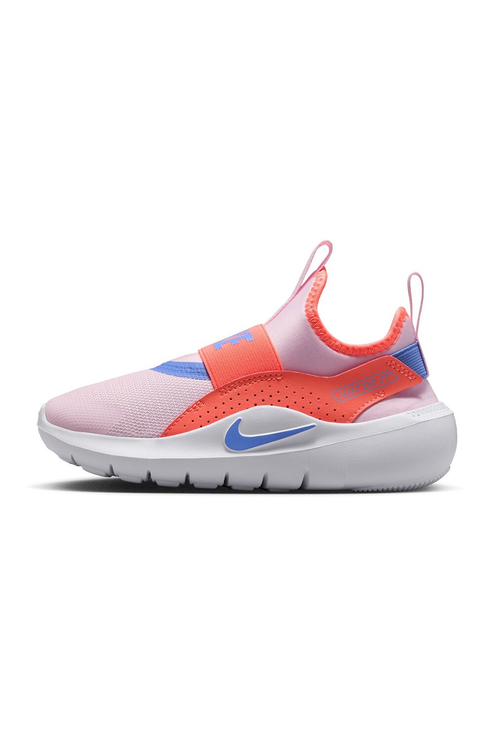 Nike, Pantofi slip-on Flex Runner 4 cu bareta elastica pentru alergare, Portocaliu, Roz pal, 35 EU