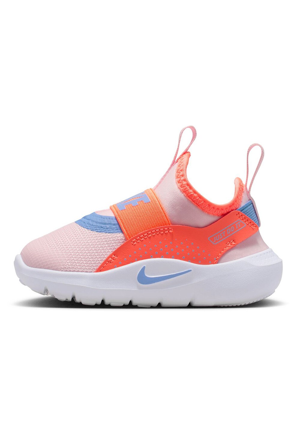 Nike, Pantofi slip-on Flex Runner 4 cu detaliu logo pentru alergare, Portocaliu, Roz pal, 22 EU