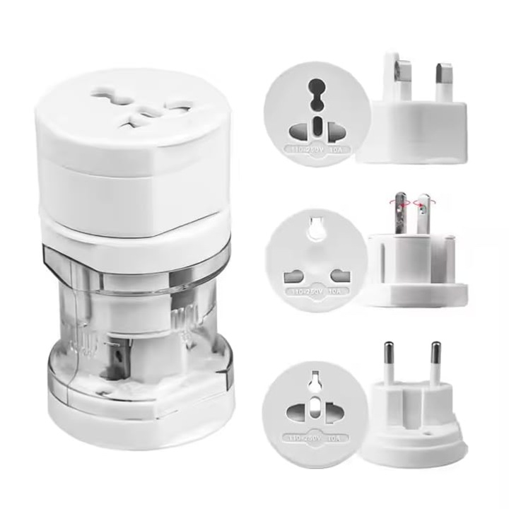Univerzális adapter 2P 10A 230V csatlakozóhoz (EU, UK, US, AUS, NZ) fehér FAEG
